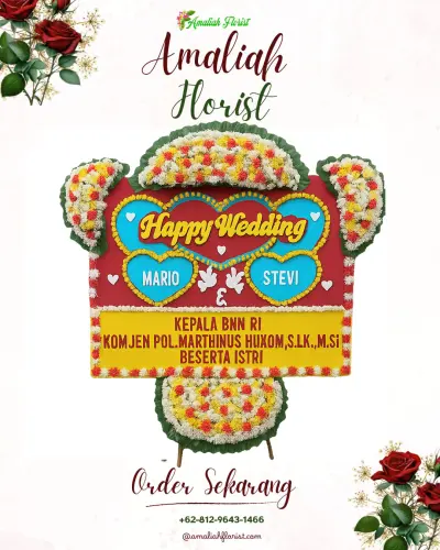 Karangan Papan Bunga Pernikahan di Dulalowo